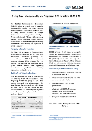 CAR 2 CAR Commuication Consortium EuroNcap-Statement